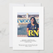 おもしろいRNナース写真卒業お祝い 招待状 (裏面)