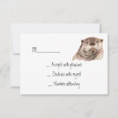 おもしろいRSVP応答（水色のタップ付き） 出欠カード (裏面)