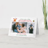 おもしろいRudolph Oh Deer引っ越しました3枚コラージュ カード (正面)