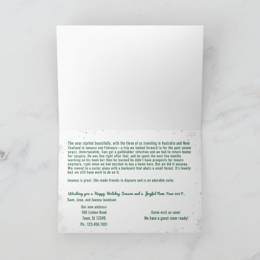 おもしろいRudolph Oh Deer引っ越しました5枚の写真モダン カード (内部)