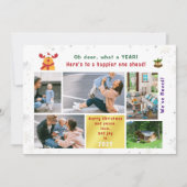 おもしろいRudolph Oh Deer引っ越しました5枚の写真モダン シーズンカード (正面)