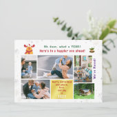 おもしろいRudolph Oh Deer引っ越しました5枚の写真モダン シーズンカード (スタンド正面)