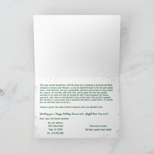 おもしろいRudolph Oh Deer引っ越しました6枚の写真モダン カード (内部)