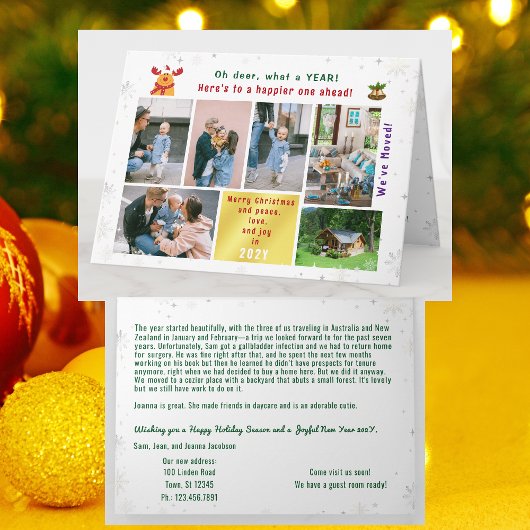 おもしろいRudolph Oh Deer引っ越しました6枚の写真モダン カード