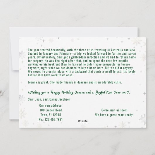 おもしろいRudolph Oh Deer引っ越しました6枚の写真モダン シーズンカード (裏面)