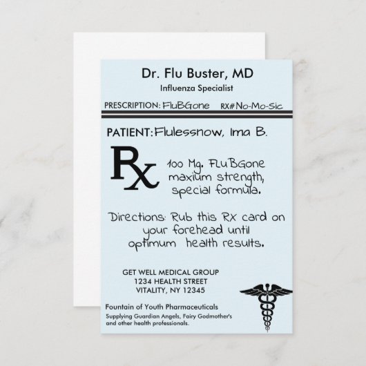 おもしろいRX処方  サンキューカード (正面/裏面)