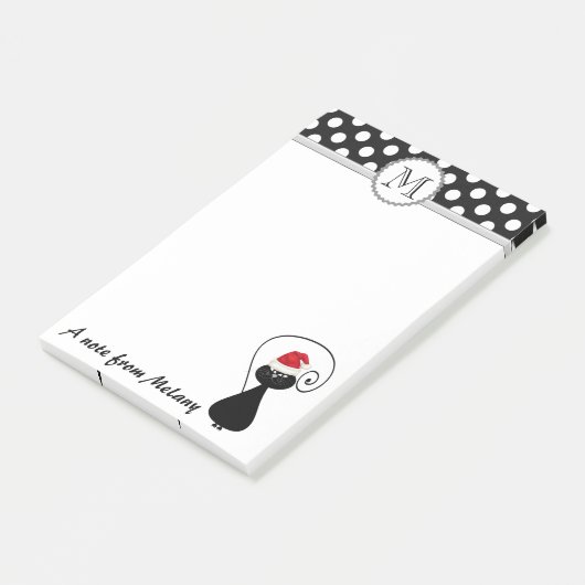 おもしろいSantaお洒落 cat水玉模様モノグラム ポストイット (アングル)