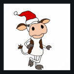 おもしろいSanta Hat Christmas Cartoonの牛 ポスター<br><div class="desc">サンタクおもしろいロ帽のオリジナルを着た可愛い牛のクリスマスの休日の牛の恋人や農家や動物愛好家のために素晴らしい漫画。</div>