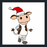 おもしろいSanta Hat Christmas Cartoonの牛 ポスター<br><div class="desc">サンタクおもしろいロ帽のオリジナルを着た可愛い牛のクリスマスの休日の牛の恋人や農家や動物愛好家のために素晴らしい漫画。</div>