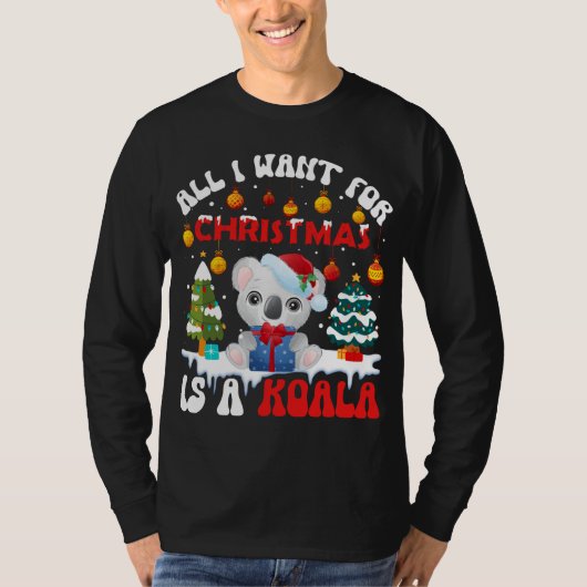 おもしろいSanta Hat Koalaクリスマスに欲しいのは Tシャツ (正面)