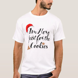 おもしろいSanta Here Just Cookies T-Shirtデザイン Tシャツ