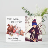 おもしろいSanta I Can Explain Photo Christmas シーズンカード (スタンド正面)