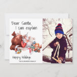 おもしろいSanta I Can Explain Photo Christmas シーズンカード<br><div class="desc">このデザインはパーソナライズされた、写真や文字を変更して提供される領域にあってもよい。またカスタマイズは、このテンプレートをカスタマイズしクリックて、を選択してさらに背景の色を削除または変更したり、文字を追加したり、文字の色またはスタイルを変更したり、文字のみのデザインの画像を削除したりすることで可能です。このもし商品はデザインを別の商品に移すオプションがあり、必要に応じてデザインを調整しもして下さい。colorflowcreations@gmail.comで連絡は、このデザインを別の製品で使用するもしか、サポートが必要な場合は、ページの上部にあるチャットオプションを使用する。www.facebook.com/colorflowcreations、www.instagram.com/colorflowcreations、www.twitter.com/colorflowart、後を追およびwww.pinterest.com/colorflowcreationsで自分のデザインや自分の情報を見る。</div>