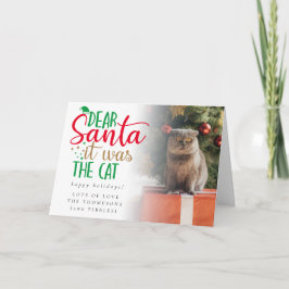 おもしろいSanta ItはCat Photo Holiday Card カード