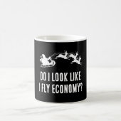 おもしろいSanta Merry Christmas - Do I Fly Economy? モーフィングマグカップ (中央)