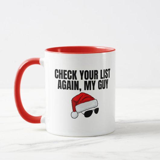 おもしろいSassy Santa Nice List Christmas Mag マグカップ (左)