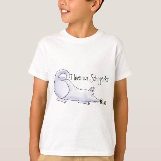おもしろいSchipperke Dog漫画 Tシャツ (正面)