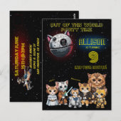 おもしろいSFねこちゃんカスタム招待状 ポストカード (正面/裏面)