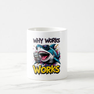 おもしろいShark with Calculator Mag - Nerdy Math Umous コーヒーマグカップ