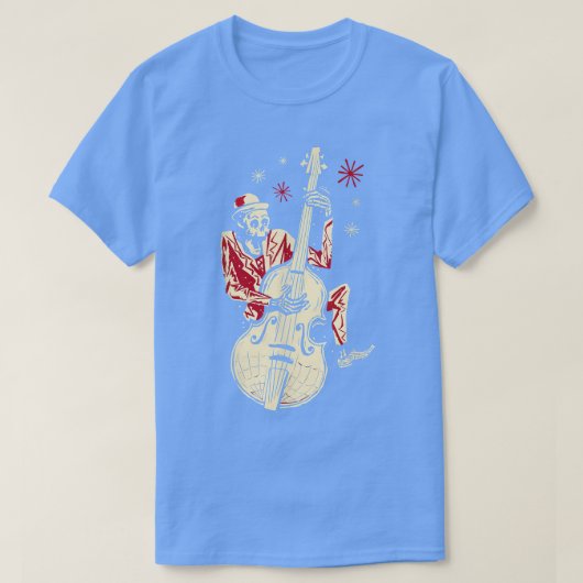 おもしろいSkeleton遊's Guitar Jazz MusicヴィンテージG Tシャツ (デザイン正面)