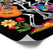 おもしろいSkeleton Cinco De Mayo Fiesta Mexican Festiva ポスター (角)