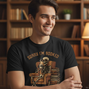 おもしろいSkeleton Sorry I'm Booked Halloween トライブレンドTシャツ