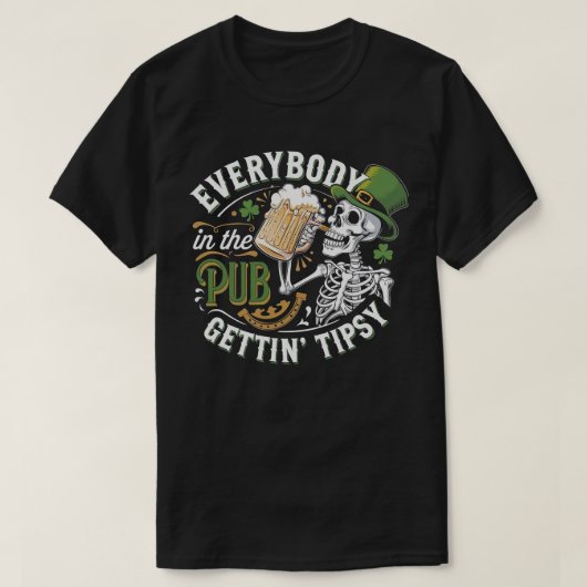 おもしろいSkeleton St. Patrick's Day Tシャツ (デザイン正面)