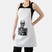 おもしろいSkeleton's with a cat GraphicスカルCa エプロン (インサイチュ)