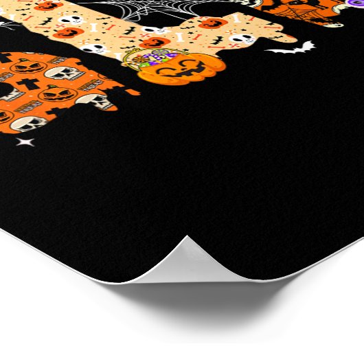 おもしろいSlpハロウィーン衣装かぼちゃの秋スケルトン ポスター (角)
