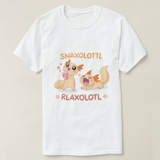 おもしろいSnaxolotlとRelaxolotl Axolotl愛好家T-Sh Tシャツ (デザイン正面)