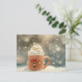 おもしろいSnowmannとしてのクリスマスマグカップ ポストカード (スタンド正面)