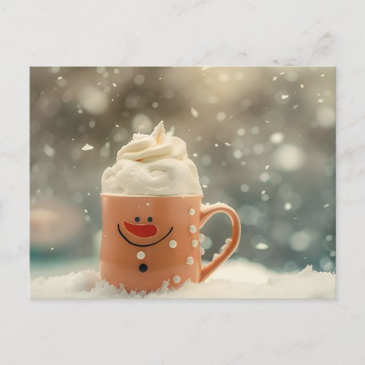おもしろいSnowmannとしてのクリスマスマグカップ ポストカード (正面)