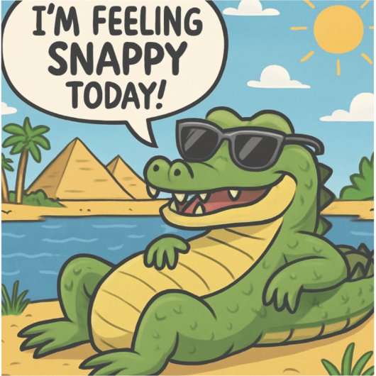 おもしろいSobek Crocodileステッカー | エジプトのユーモア シール (正面)