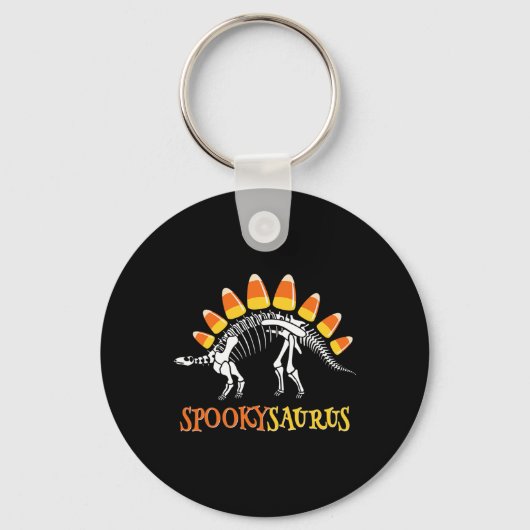 おもしろいSpookysaurusキャンディコーン恐竜ハロウィーントッド キーホルダー (正面)