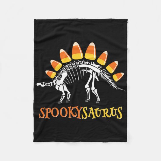 おもしろいSpookysaurusキャンディコーン恐竜ハロウィーントッド フリースブランケット (正面)
