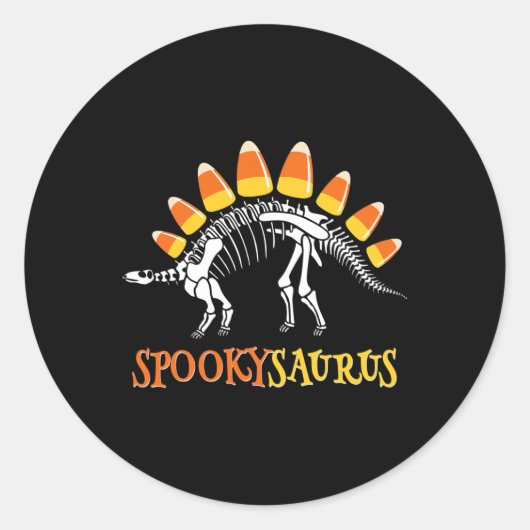 おもしろいSpookysaurusキャンディコーン恐竜ハロウィーントッド ラウンドシール (正面)