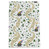 おもしろいSt patricks dayグリーンシャムロックレプレシャンラック ミディアムペーパーバッグ (正面)