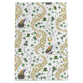 おもしろいSt patricks dayグリーンシャムロックレプレシャンラック ミディアムペーパーバッグ (裏面)