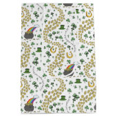 おもしろいSt patricks dayグリーンシャムロックレプレシャンラック ミディアムペーパーバッグ (裏面)