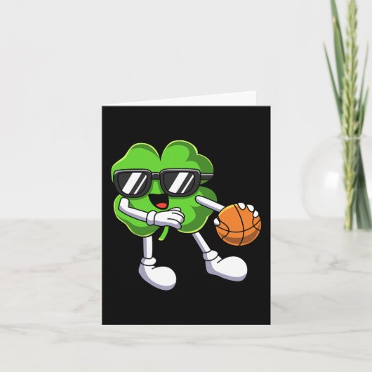 おもしろいSt patricks dayシャムロ遊ックのバスケットボールBo カード (正面)