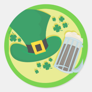 おもしろいSt patricks dayビールデザイン ラウンドシール
