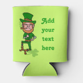 おもしろいSt Patrick's Day Leprechaunテキストの追加 缶クーラー (正面)