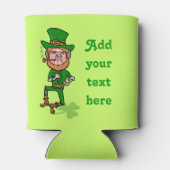 おもしろいSt Patrick's Day Leprechaunテキストの追加 缶クーラー (裏面)