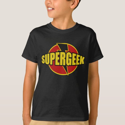 おもしろいSUPERGEEKグラフィックティー Tシャツ (正面)