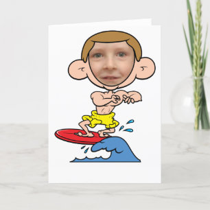 おもしろいSurfer Photo顔テンプレート カード