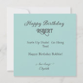 おもしろいSURFSアップお誕生日ケーキ カード (裏面)