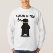 おもしろいSUSHI t=シャツ、忍者 Tシャツ (正面)