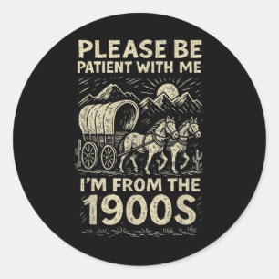 おもしろいTシャツパパメンズ1900年代の父のIm ラウンドシール