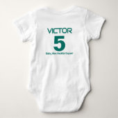 おもしろいtレックスピックボールTシャツ ベビーボディスーツ (裏面)