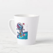 おもしろいTレックス宇宙 カフェラテマグ (左アングル)